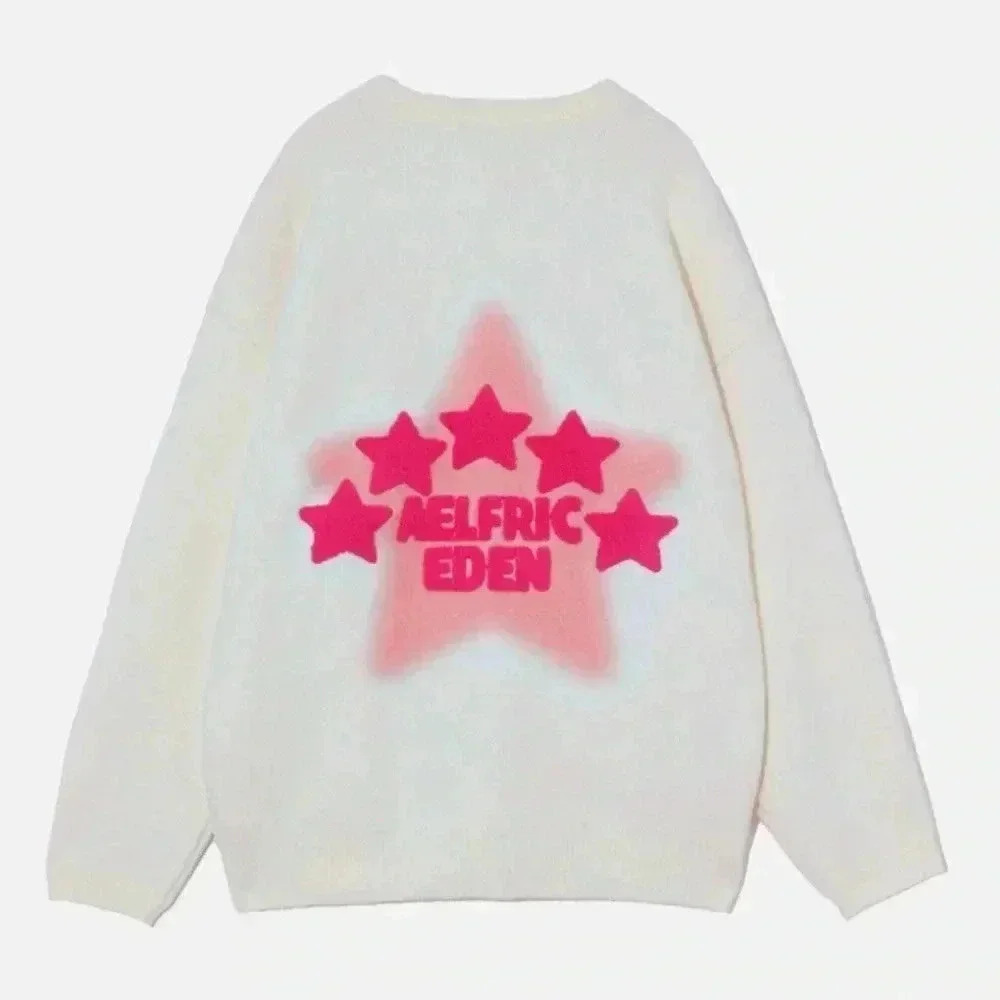 Aelfric Eden “Flocking Star” Sweater White/Pink Size XL - Picture 3 of 12